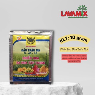 Phân Bón Đầu Trâu MK 5-45-10 | gói 10g - Kích ra hoa, đậu trái, nuôi trái hiệu quả tốt | Green House