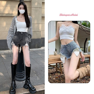  Quần jean nữ MIAA short ngắn cạp cao mài màu quần đùi bò nữ sooc rách xu hướng mới nhất 2024 