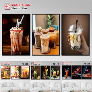 Tranh treo tường , Tranh dán Tường 3 bức phong cách hiện đại Bắc Âu, tranh trí phòng khách, quán cà phê,Trà Sữa
