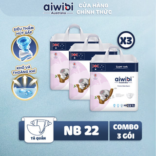  Tã/Bỉm Dán Cao Cấp Aiwibi Light Feather Hấp Thụ Tức Thời Và Khóa Độ Ẩm Gói Nhỏ NB22