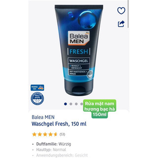 Balea Gel rửa mặt và peeling da mặt cho Nam - hàng Đức