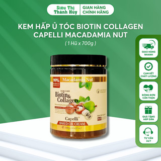 Kem Hấp Ủ Tóc Biotin Collagen Capelli Macadamia Nut Giúp Phục Hồi Tóc Sau Hư Tổn (Hũ 700g)