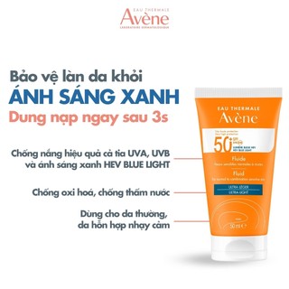 Hương Giang x AVÈNE Kem chống nắng quang phổ rộng cho da thường, hỗn hợp nhạy cảm AVÈNE PROTECTION FLUID 50+ BLUE LIGHT
