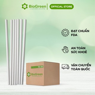 Thùng 1000 phi 10,12 ống hút giấy Biogreen size 10,12 màu trắng,nâu kraft-Bọc màng và không bọc màng