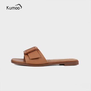 Dép Quai Ngang KUMOO Eli Sandal Màu Nâu SD-KUMO-002 Da Thật Nappa Thời Trang Cá Tính