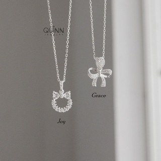 Dây chuyền bạc nữ nơ đính đá, dây chuyền Joy, dây chuyền Grace