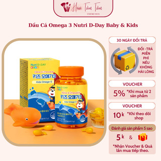Dầu Cá Omega 3 Nutri D-Day Baby & Kids Kẹo Dẻo bổ sung DHA cho bé bổ não sáng mắt phát triển trí não