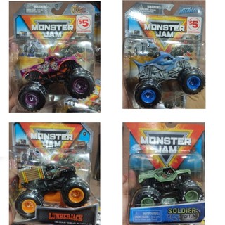 Set 4 xe Monster jam hộp fullbox size 1:64 của hãng Spin master