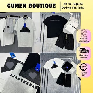 Bộ Quần Áo Nam A Di Đát Logo Da Trước Ngực Form Trơn Cực Bắt Mắt - Bộ Cộc Tay Nam ADD Họa Tiết Da Hai Màu Siêu Ngầu