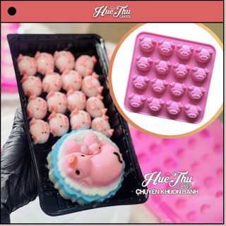 Khuôn silicon Mặt Heo dễ thương 16x16cm đổ tạo hình cho bánh rau câu, kẹo dẻo