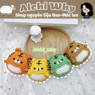 Set nguyên liệu Móc Len Hổ cute + video hướng dẫn || DIY móc khoá len Hổ