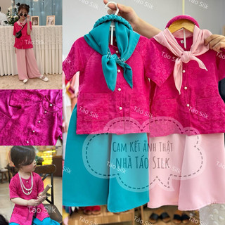 Set bộ bà ba cho bé gái chỉ áo và quần