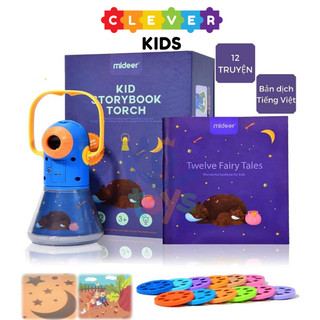 Đèn pin chiếu hình, đèn pin kể 12 chuyện cổ tích kết hợp đèn ngủ mideer kid storybook torch