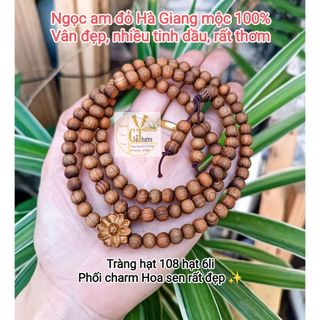 [Sale mạnh] Vòng phong thủy gỗ Ngọc Am đỏ Hà Giang mộc 100% vân đẹp, chuỗi tràng hạt, vòng tay đẹp