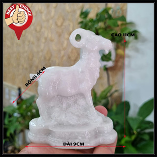 Tượng đá con dê trang trí phong thủy bàn làm việc tuổi Mùi phong thủy nhà cửa - Màu trắng