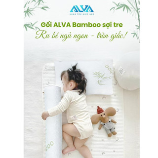 [Gối cho bé] Gối SỢI TRE Alva BAMBOO ruột Memory Foam êm ái, mềm nhẹ, áo gối kháng khuẩn, co giãn 4 chiều, thoáng mát