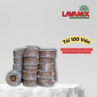 Viên nén xơ dừa ươm hạt (100 viên) tiết kiệm thời gian, hạt nảy mầm tốt hơn - Green House