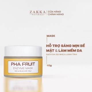 Mặt Nạ Enzyme Trái Cây Zakka Naturals Làm Sạch Mềm Da, Tẩy Tế Bào Chết PHA Fruit Enzyme Mask 40g