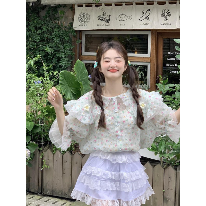 Áo sơmi jiwa cổ bèo