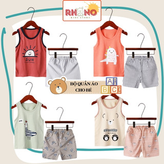 Bộ quần áo trẻ em ba lỗ mùa hè tươi mát ,đồ bộ bé trai, bộ quần áo thun cho bé chất cotton hàng xuất Hàn Quốc