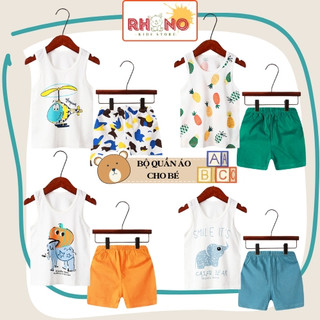 [MẪU MỚI 2021] Bộ quần áo trẻ em ba lỗ mùa hè ,đồ bộ bé trai, bộ quần áo thun cho bé chất cotton hàng xuất Hàn Quốc 2021
