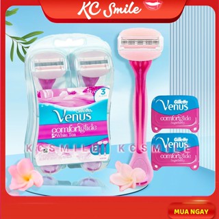 Dao cạo Gillette Venus Comfortglide White Tea 3 lưỡi, đầu bơ thay thế, cạo lông vùng kín bikini