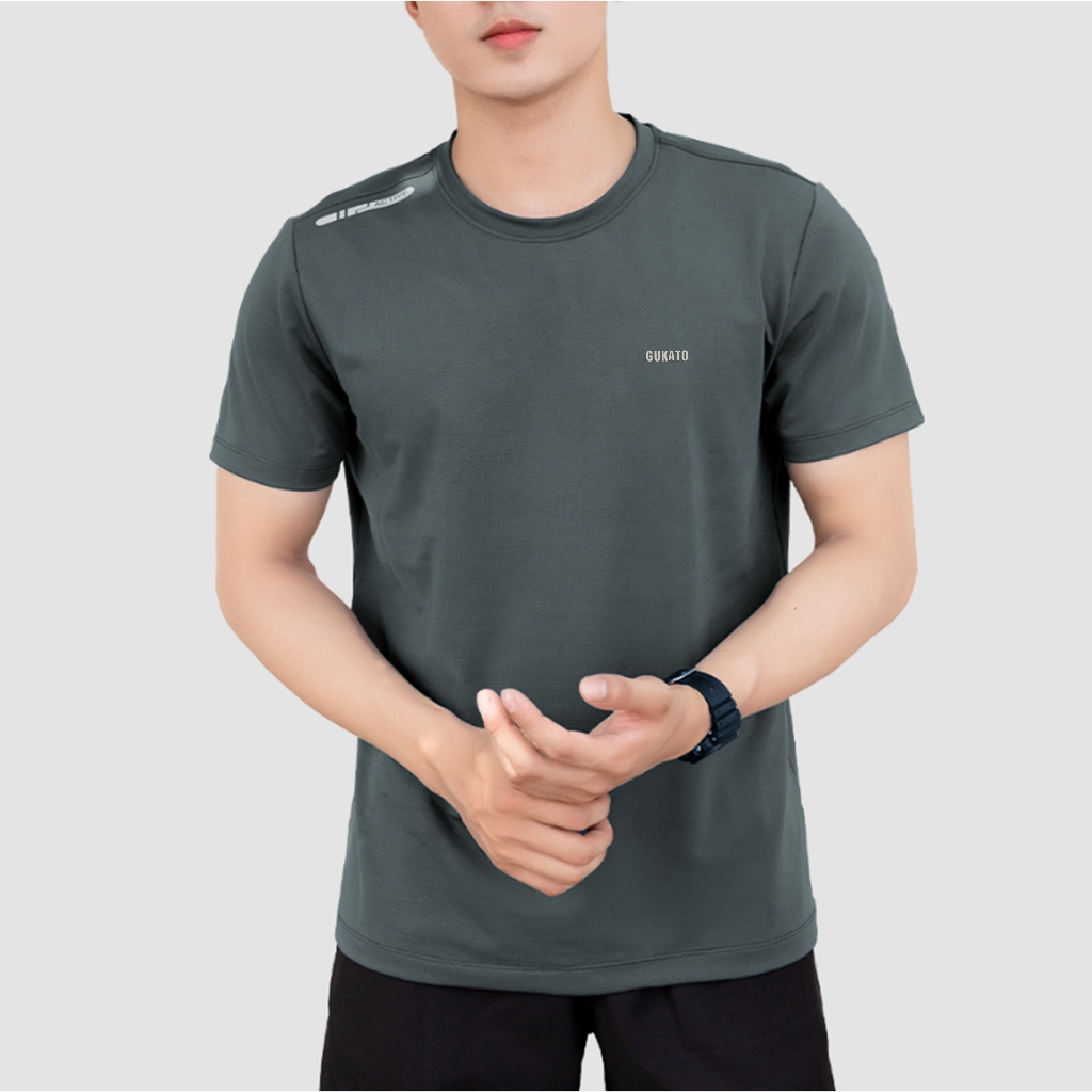 Áo thể thao nam vải thun thông hơi lỗ thoáng khí Coolmax mát lạnh, cổ tròn ngắn tay Gukato | BigBuy360 - bigbuy360.vn