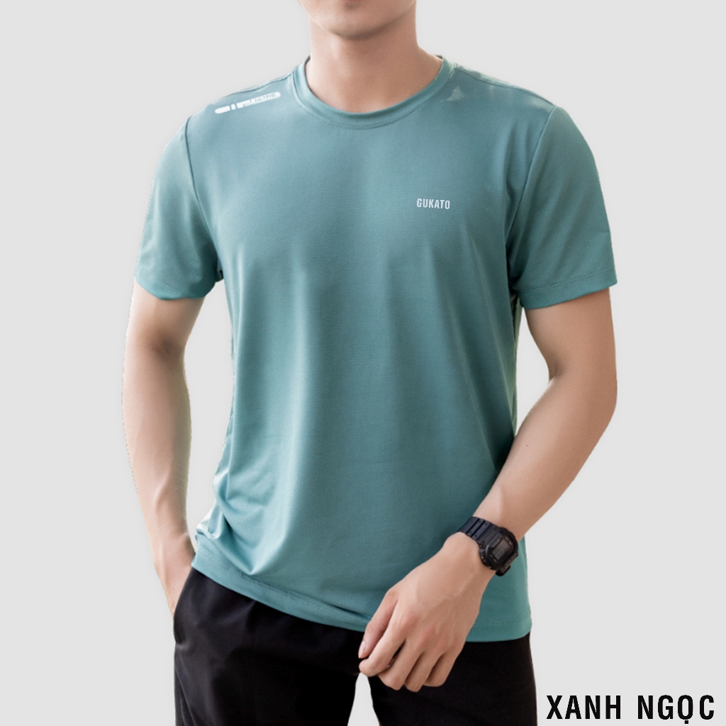 Áo thể thao nam vải thun thông hơi lỗ thoáng khí Coolmax mát lạnh, cổ tròn ngắn tay Gukato | BigBuy360 - bigbuy360.vn