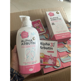 combo sữa dưỡng thể và vi kich trăng ALPHA ARBUTIN thailand