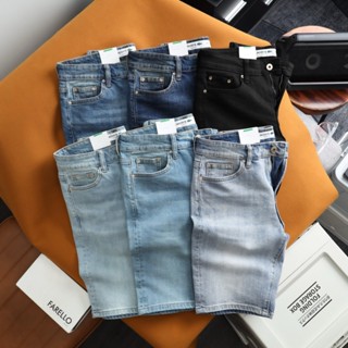 Quần short jean nam form suông qua gối co giãn sước nhẹ , Quần đùi nam bigsize 100kg xuất dư - 3bros Quần Short Jean ZR