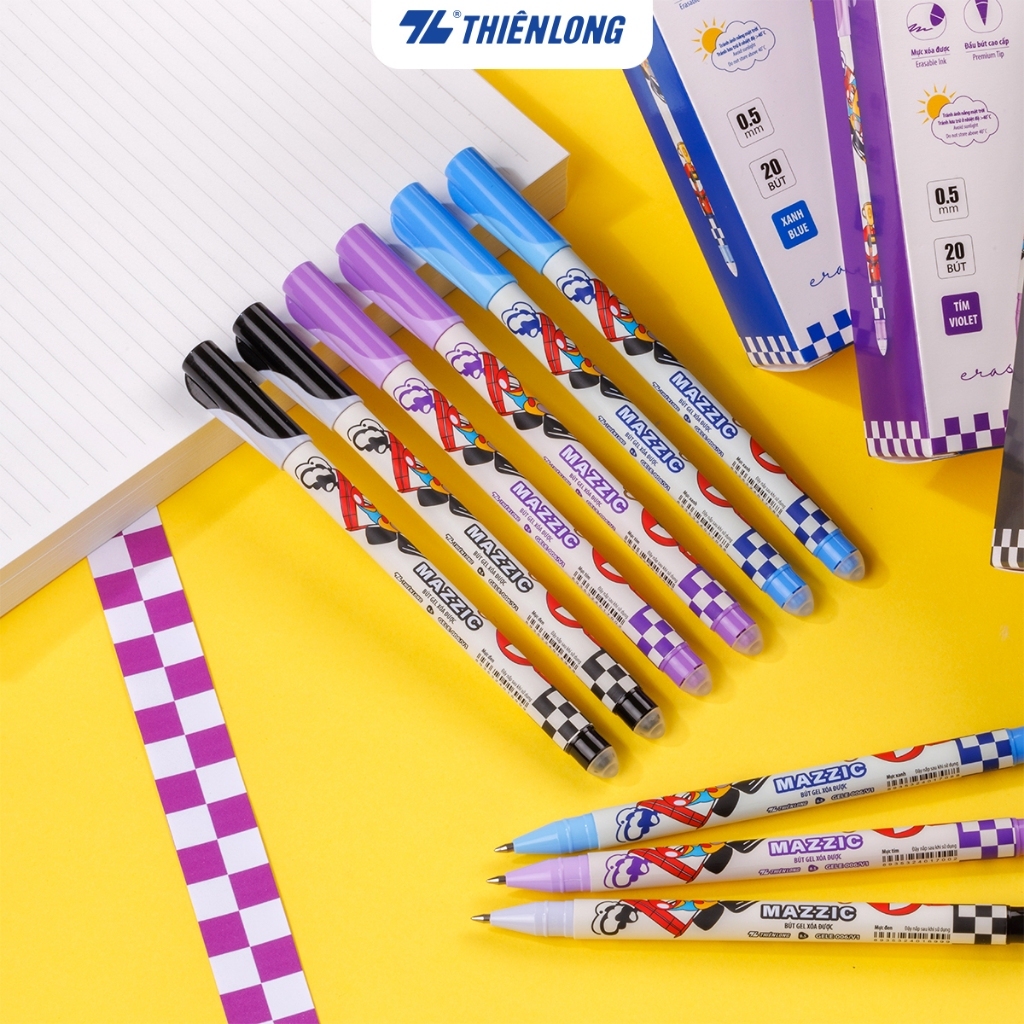 Combo 5/10/20 Bút gel xóa được Thiên Long Mazzic GELE-006/V1, họa tiết ngộ nghĩnh,nét viết êm mượt ,