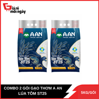 Combo 2 túi gạo st25 lúa tôm gạo a an túi 5 kg x2