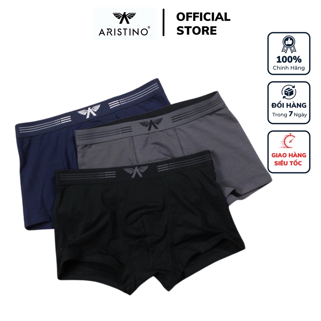 Quần lót nam Aristino ABX056 kiểu sịp đùi boxer chất liệu cotton mềm mại thoáng mát dễ chịu cao cấp chính hãng