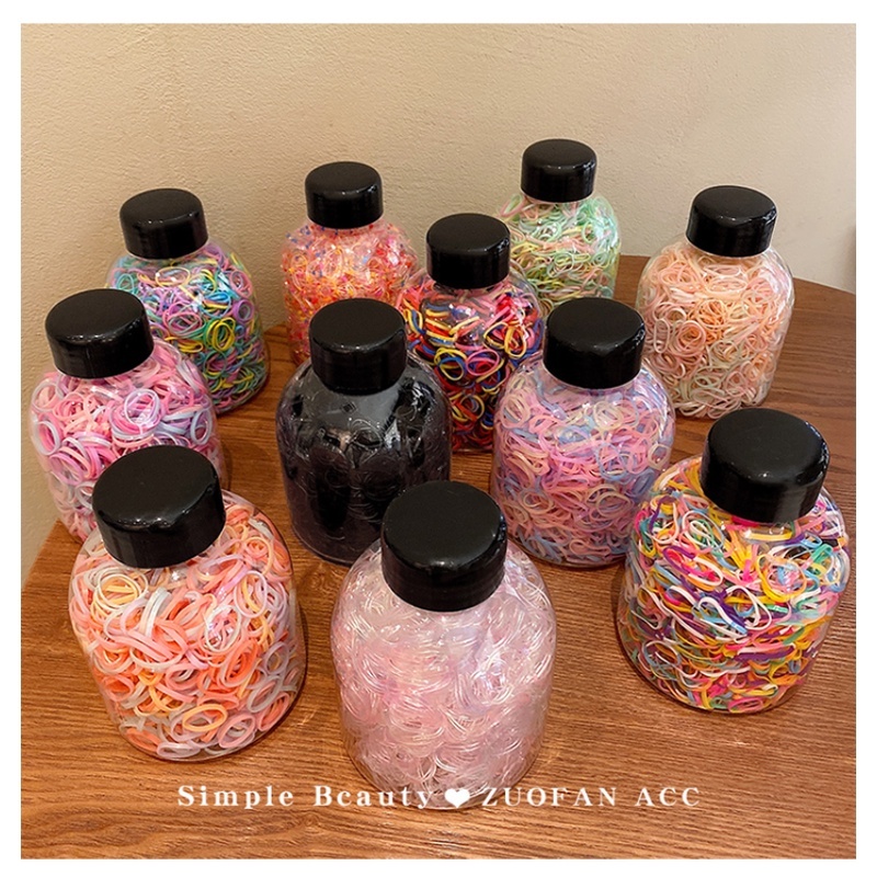 Lọ 1000 Dây Chun , Hộp 1000 Dây Buộc Tóc Nhiều Màu Kèm Hộp Đựng Hình Chai Cho Bé SP412325988