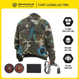Áo Điều Hòa 2 Lớp AV12 Màu Rằn Ri Cao Cấp Full Bộ Phụ Kiện