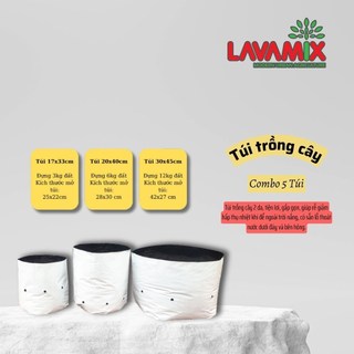 Túi trồng cây PE (combo 5 túi) - Túi nhựa 2 da chịu nhiệt tốt,độ bền cao,giúp giảm hấp thụ nhiệt | Green House
