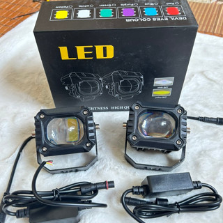 Đôi đèn Led bi trợ sáng, đèn Led bi mắt vuông siêu sáng dành cho ô tô, xe máy. (Giá 1 đôi)