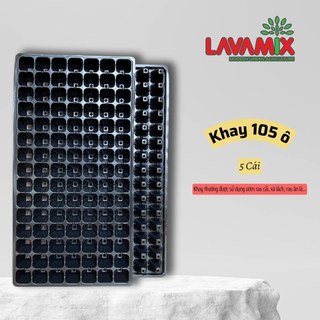 Khay Ươm Hạt Giống 105 Lỗ | 5 cái - Nhựa dày, chịu nhiệt, phù hợp ươm: rau cải,xà lách,rau ăn lá | Green House