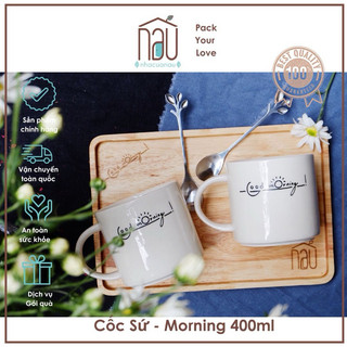 [CÓ SẴN] Cốc Good Morning chịu nhiệt đa năng dùng uống nước, chụp ảnh, trang trí Cốc morning gốm độc đáo Made by Nâu