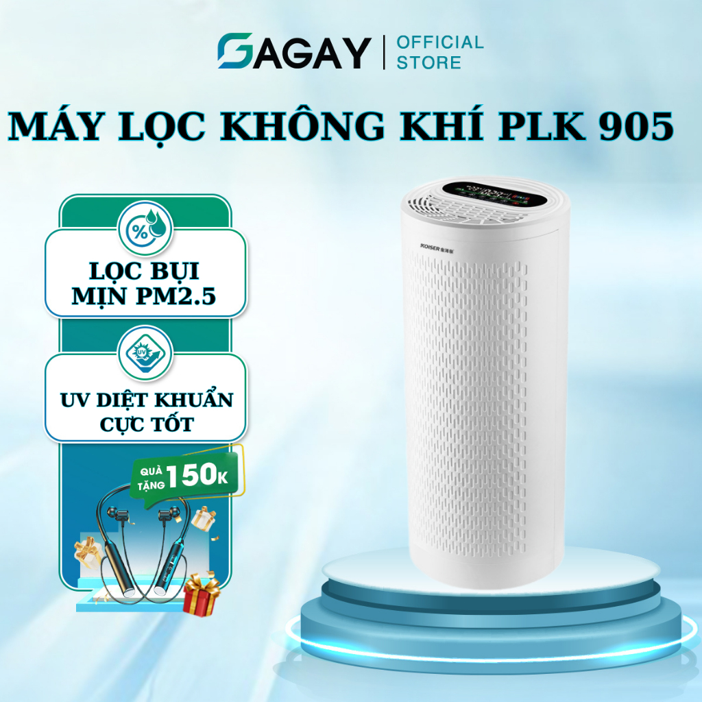 Máy lọc không khí PLK-905, lọc sạch khói bụi, khử trùng cao diệt khuẩn, điều khiển cảm ứng, loại bỏ bụi PM2.5