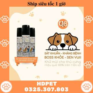 Xịt khử mùi sát khuẩn chuồng trại chó mèo Q8 chai 300ml