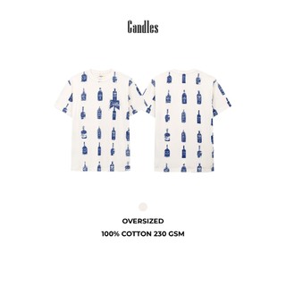 Áo thun nam nữ oversize CANDLES ALCOHOL T-SHIRT in hình chất liệu 100% cotton 230 gsm chính hãng