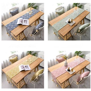   DẢI TUA VINTAGE_NHIỀU SIZE  Khăn trải bàn phong cách cổ điển. Tấm phủ tủ kệ vải thô họa tiết caro 