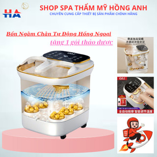 Máy Ngâm Chân Tự Động Hồng Massage, Có Vòi Phun Nước Con Lăn Massa Cao Cấp Tự Động Bảo Hành 12 Tháng