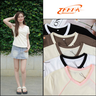 Áo thun babytee nữ có viền baby tee 02, áo thun nữ cổ V nhiều màu dễ phối đồ