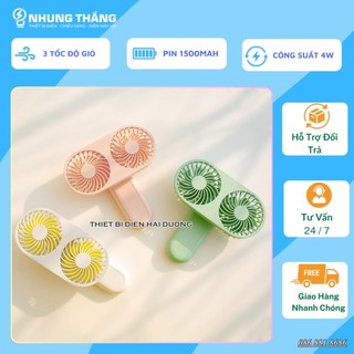 Quạt Mini Cầm Tay RPH-F10 7 Cánh Hình Cây Kem - 2 Lồng Quạt - 3 Tốc Độ gió - 3 Màu Tươi Sáng - Bảo Hành 1 Năm - Có Video