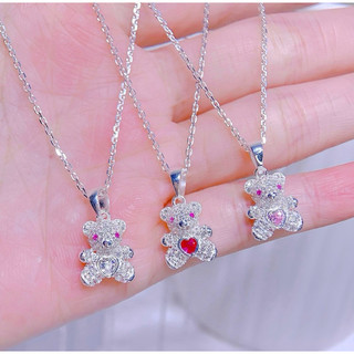 Dây chuyền bạc cho bé gái, dây chuyền bạc mặt gấu xinh