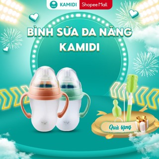 Bình Sữa Cho Bé Kamidi Baby Đa Chức Năng Chất Liệu Silicon Kèm Núm Hút Rảnh Tay Cho Bé