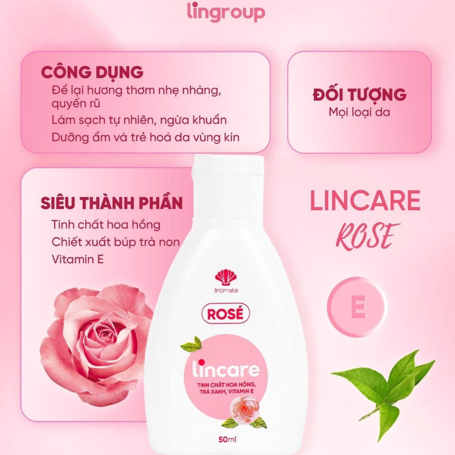 Dung dịch vệ sinh phụ nữ và cốc nguyệt san Lincare 50ml hàng chính hãng (đủ mùi Ice, Rose, Soft, Calm)