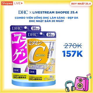  Combo Viên uống DHC Làm sáng và Đẹp da 20 ngày (Collagen 120 viên & Vitamin C 40 viên)